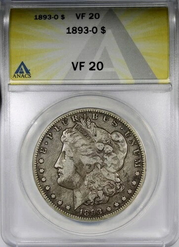 1893-O モルガン・ダラー ANACS VF20 流通 KEY DATE 1ドル ナイスコイン|WORLD RESOURCE【QUEEN店】