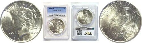 1926-D 1ドル平和ドル PCGS MS-64｜WORLD RESOURCE【QUEEN店】