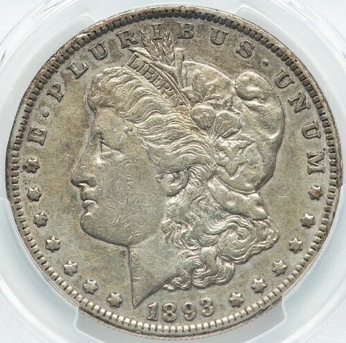 1893年モルガン・ダラー、PCGSグレードVF-35。良好な色調。良好なグレード。希少な日付｜WORLD RESOURCE【QUEEN店】