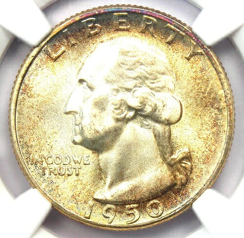 1950-S ワシントン クォーター 25C - NGC MS67+ プラス グレード認定 - 950 ドル相当!