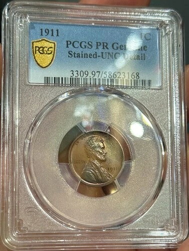 1911 リンカーン セント マット プルーフ PCGS PR Unc 詳細 ~ ステインあり ~ 美しい色調!｜WORLD RESOURCE【QUEEN店】