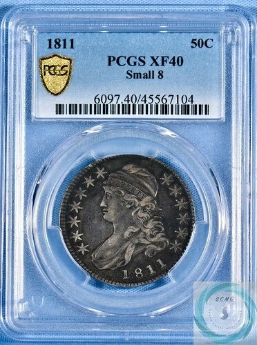 1811 年 キャップド バスト ハーフ ドル PCGS XF40 スモール 8 - ヴィンテージ オリジナル!!!｜WORLD RESOURCE【QUEEN店】