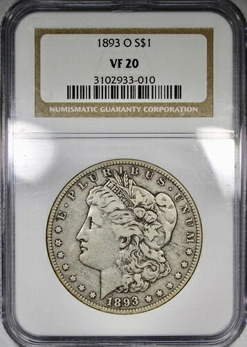 1893-O モルガン・ダラー NGC VF20 流通 KEY DATE $1｜WORLD RESOURCE【QUEEN店】