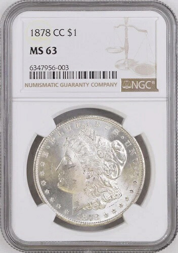 1878-CC モルガン銀貨 - NGC MS63 - 見事なブラストホワイトのカーソンシティ！PQ+｜WORLD RESOURCE【QUEEN店】