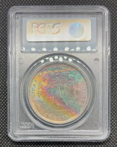 1884 O $1 モルガン銀貨 PCGS MS64 裏面 レインボー テキスタイルトーン / カラー｜WORLD RESOURCE【QUEEN店】
