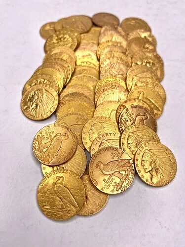 2.5ドル クォーターイーグル インディアンヘッド XF 原金 1933年以前（ランダム年）｜WORLD RESOURCE【QUEEN店】