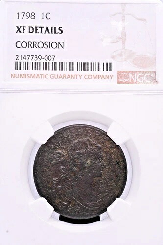 NGC XF! 1798年 ドレープ胸像 セント、2番目のヘアスタイルと97年版裏面｜WORLD RESOURCE【QUEEN店】