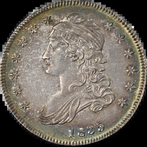 1835年 バストハーフダラー チョイス AU/BU 0-103 R.2 素晴らしい外観 強い打痕｜WORLD RESOURCE【QUEEN店】