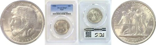 1936年 50セント エルジン記念ハーフドル - PCGS MS-67｜WORLD RESOURCE【QUEEN店】
