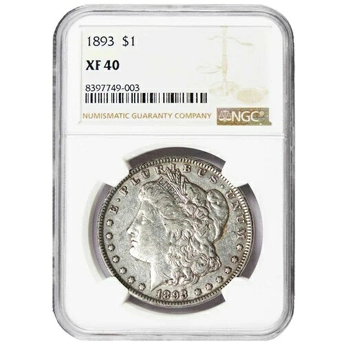 1893年 1ドル モルガン銀貨 ベターデート NGC XF40 ブラウンラベル｜WORLD RESOURCE【QUEEN店】