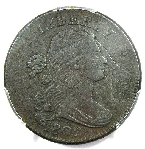 1802年 ドレープバスト ラージセント 1セント - PCGS XF 詳細 (EF) - 希少なアーリーデート ペニー｜WORLD RESOURCE【QUEEN店】