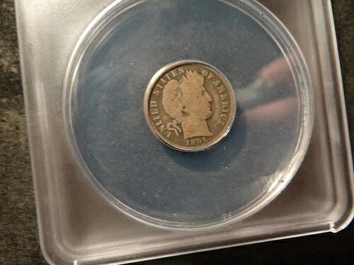 1895-O ANACS G4 バーバーダイム ルックス ハイアー フルリム 両面スラブズ|WORLD RESOURCE【QUEEN店】