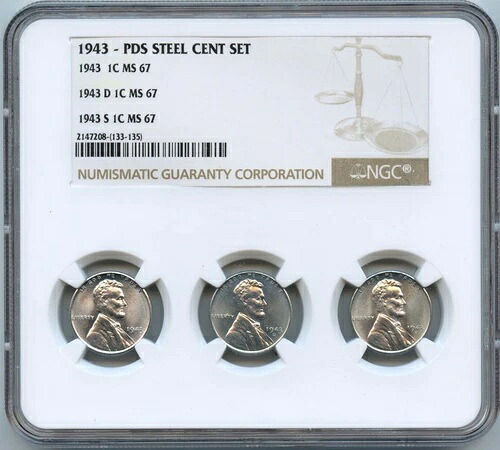 1943年 PDS スチールセントセット NGC MS 67|WORLD RESOURCE【QUEEN店】