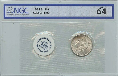 1882-S モルガン・ダラー GSA ソフトパック S$1 NGC MS64|WORLD RESOURCE【QUEEN店】
