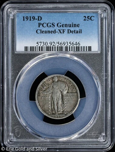 1919-D 25セント スタンディング リバティ クォーター PCGS 純正 XF 詳細｜WORLD RESOURCE【QUEEN店】