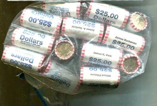 2007 - 2011 D $25 プレジデントドル バンクロール 19種類のロールのロット 7043S｜WORLD RESOURCE【QUEEN店】