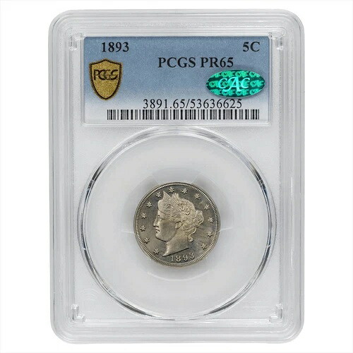 1893年 リバティV ニッケル 5C PCGS PR 65 CAC｜WORLD RESOURCE【QUEEN店】
