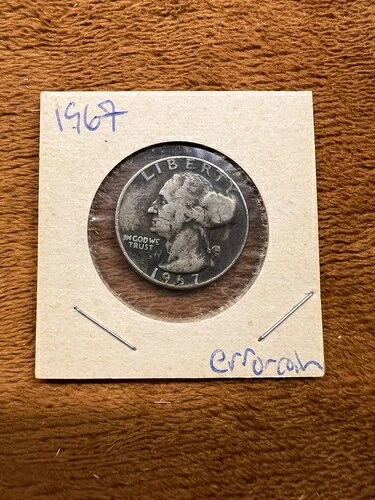 希少な1967年ワシントンクォーター（未使用、プランシェットエラーあり）6グラム 135,300円