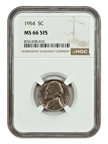 1954 5C NGC MS66 5FS - ジェファーソンニッケル
