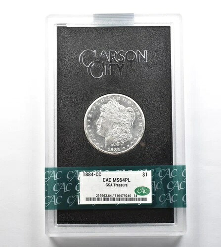 1884-CC モルガン銀貨 GSA トレジャー MS64 PL CAC CACg *3327