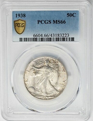 1938年 ウォーキング・リバティ・ハーフ 50セント MS66 PCGSセキュア 950631-16｜WORLD RESOURCE【QUEEN店】