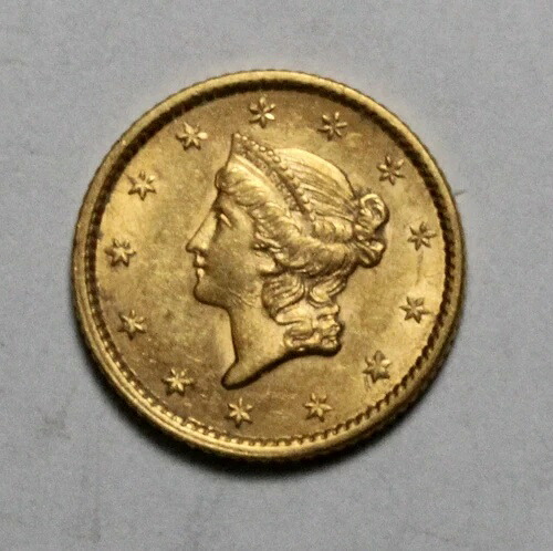 1853年 1ドル金貨 リバティ DU411