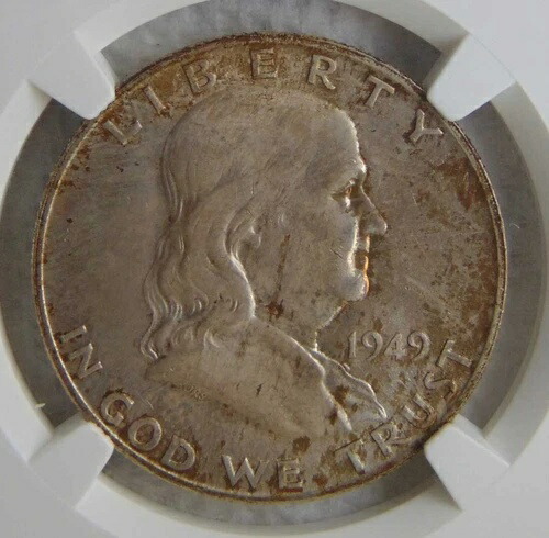 1949 D フランクリン 50C シルバー ハーフ ドル、NGC MS65 FBL、素晴らしいコイン!!!