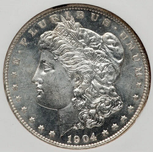 モーガン シルバー ダラー 1904-O NGC MS-65 プルーフに近い!!! 素晴らしいブラスト ホワイト コイン! 113,300円