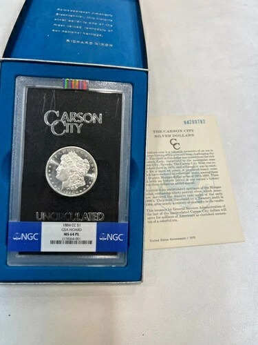 1884-CC 1ドル モルガン・ダラー GSA ホード NGC MS64PL カーソンシティコイン E72