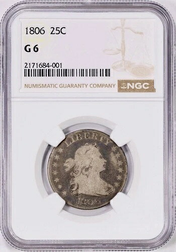 1806年 ドレープ胸像 クォーター NGC G6