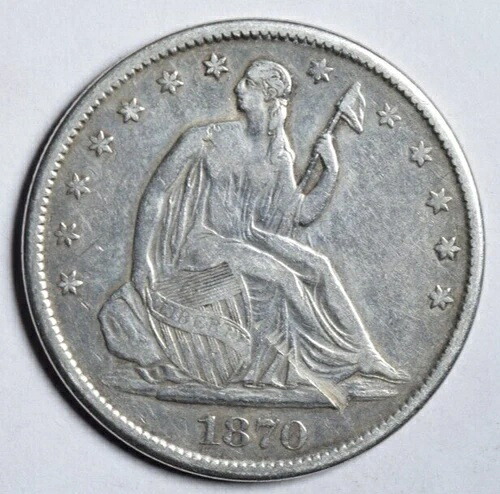 1870年代-S 自由の女神像半ドル硬貨 ~ 太字 XF! INV#3