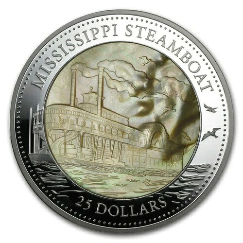 2015年ミシシッピ州蒸気船5オンス銀貨｜WORLD RESOURCE【QUEEN店】
