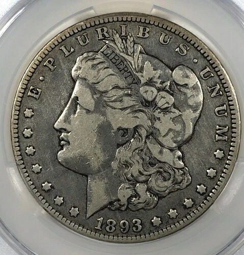 1893-O モルガン・ダラー。1ドル。CACG による精巧なディテール。外観は特選品。