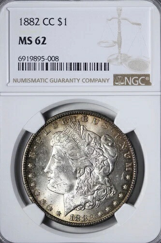 BU 1882-CC モルガン銀貨 NGC MS62 ビデオを見る IGEXA