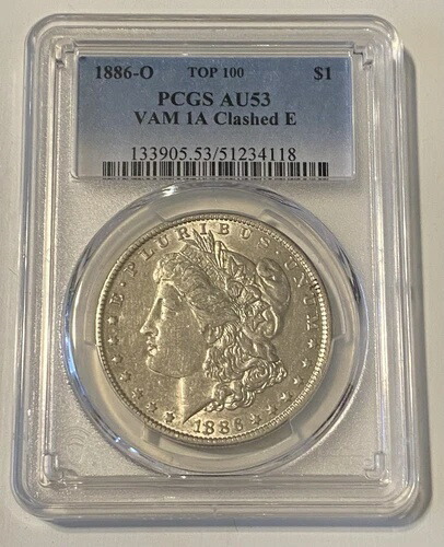1886年-O トップ-100 VAM-1A クラッシュE モーガンドル PCGS AU53- 114,950円