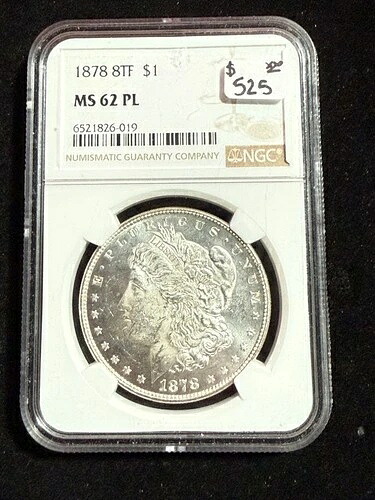 1878年 モーガンドル 8 テール フェザー NGC MS 62 PL-