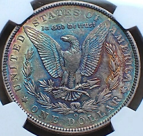 1896 O NGC AU55 モルガン ダラー $1 米国造幣局 レア キー 1896-O AU-55 レインボー !｜WORLD RESOURCE【QUEEN店】