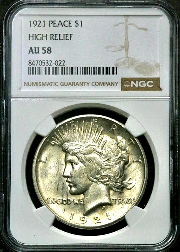 1921年 ピースシルバー 1ドル - 高浮き彫り - NGC MS 58 CC834｜WORLD RESOURCE【QUEEN店】