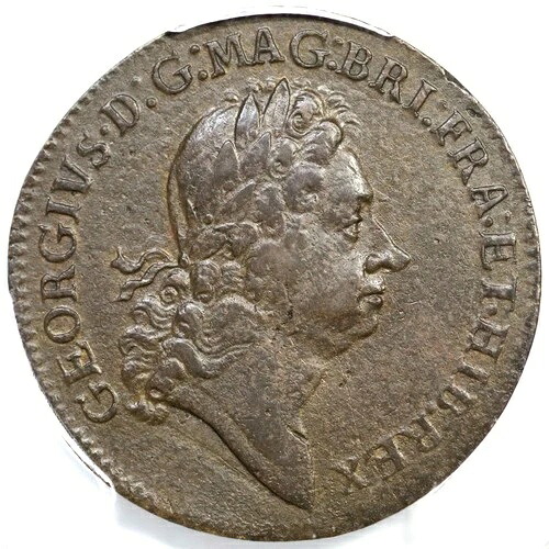 （1722）M 2.1-B.1 R-3 PCGS XF 詳細 リボンのモットー ロサ・アメリカーナ 2ペンス