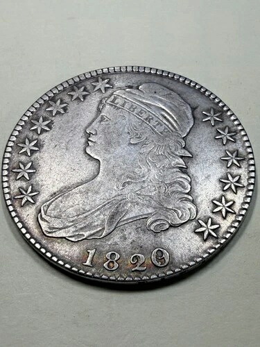 1820/19 カールベース2 50c バストハーフナイスカラー VF/XF コイン残留光沢-｜WORLD RESOURCE【QUEEN店】