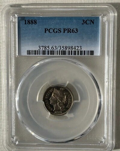 1888年 3セントニッケル PR63