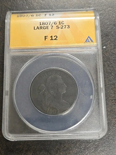 1807/6年 ドレープバスト ラージセント 7 S-273 ANACS F12 1C 美しいディテール