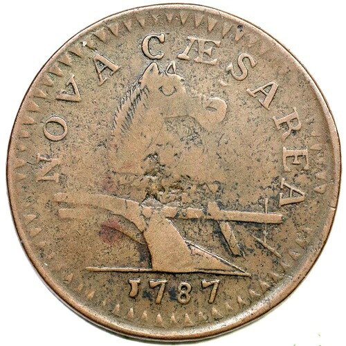 1787年 M 64-t R-1 巨大プランシェット ニュージャージー植民地銅貨｜WORLD RESOURCE【QUEEN店】