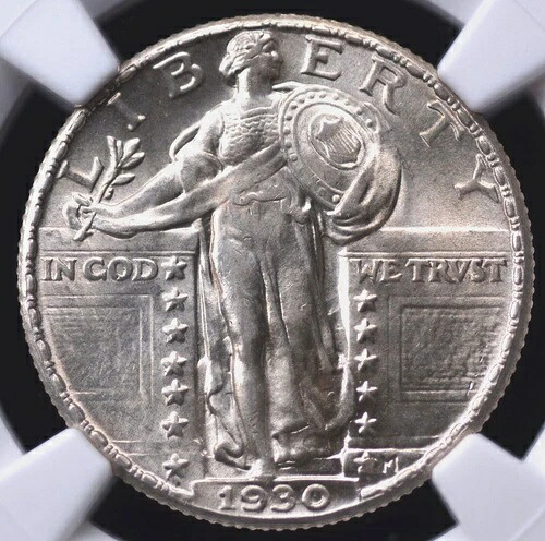 1930年 スタンディングリバティクォーター NGC MS 63 フルヘッド フラッシーホワイト ベレスト付き｜WORLD RESOURCE【QUEEN店】