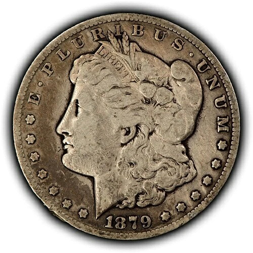 1879-CC 1ドルモルガン銀貨 - 本物 VF キーデート カーソンシティ - SKU-B5228
