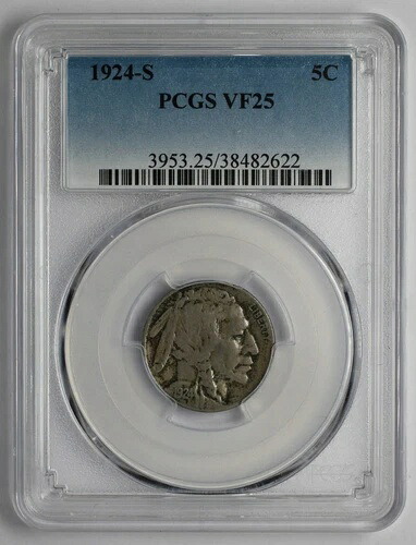 1924年 S バッファローニッケル PCGS VF25