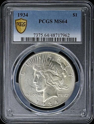 1934年 $1ピースドル PCGS MS64-