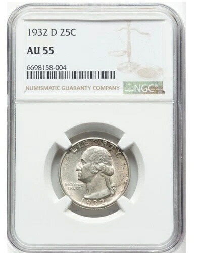 1932-D ワシントン クォーター NGC AU55 流通 KEY DATE 25C｜WORLD RESOURCE【QUEEN店】