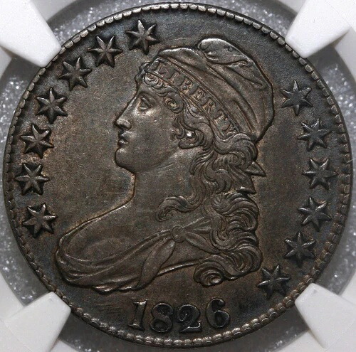 1826年製 キャップ付き胸像 ハーフドル NGC AU50