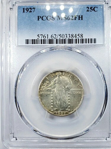1927年 スタンディング リバティ シルバー クォーター MS62FH PCGS SLQ フルヘッド #2